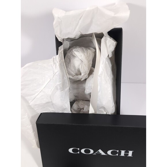 Coach Black Shoe Box White Logo EMPTY 12” x 6” x 4.5” CoachCare Card Tissue Band - Picture 4 of 13